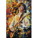 Gallery value USD8500 STEVIE RAY VAUGHAN - GUITAR AND SOUL 1 - PALETTE KNIFE Oil Painting On Canvas By Leonid Afremov